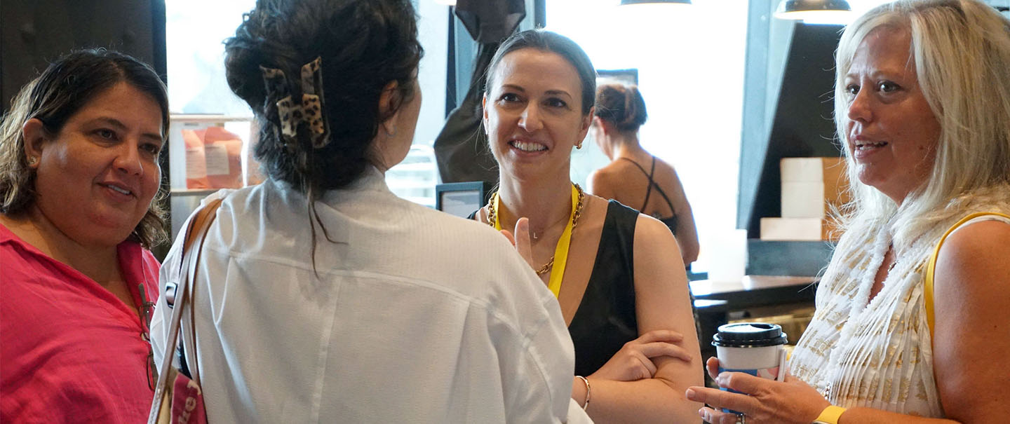 Head of School Maggie Wollner meets with parents